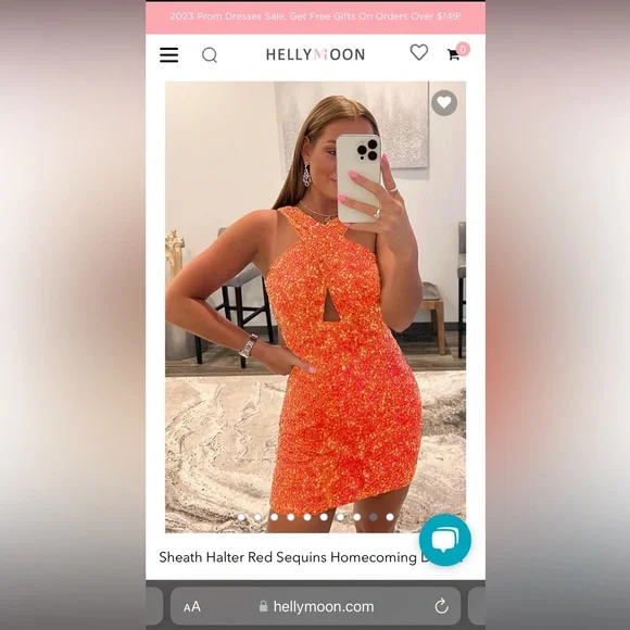 sachin and babi light blue dress Orange Sequins One Shoulder Sheath Homecoming Dress main image 1